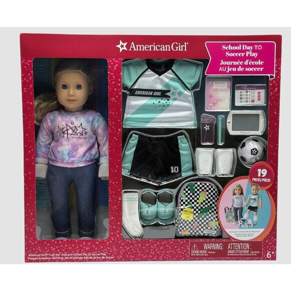American Girl Truly Me #27 18" Doll School Day to Soccer Play set ( 19 pieces) - Picture 1 of 8